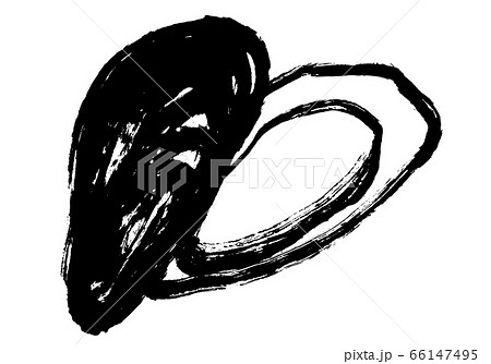 ムール貝　水彩画 66147495
