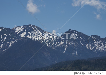 御嶽パノラマラインから見た御嶽山の写真素材
