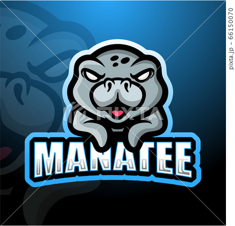 Manatee mascot esport logo design	 66150070