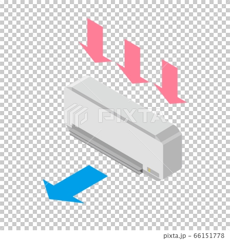 シンプルなエアコンと空気の流れのイメージイラスト素材 66151778