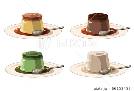 ソースがかかったプリン(スプーン付き) ソースがかかったプリン(スプーン付き) 66153452