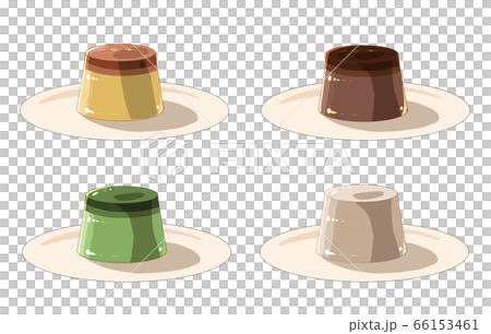 お皿にのったプリン 66153461