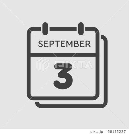 Calendar icon day 3 September, template date days 66155227