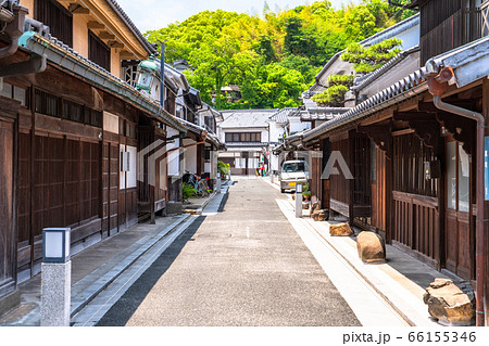 岡山県 倉敷美観地区 伝統的な街並み 初夏 の写真素材