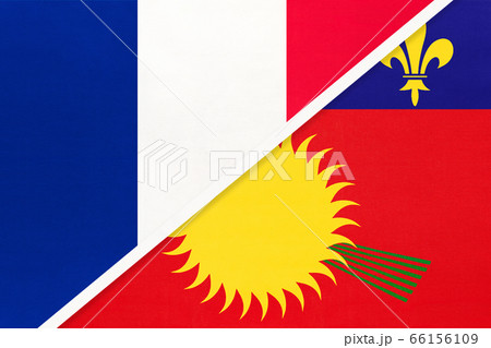 France and Guadeloupe symbol of national flags 66156109