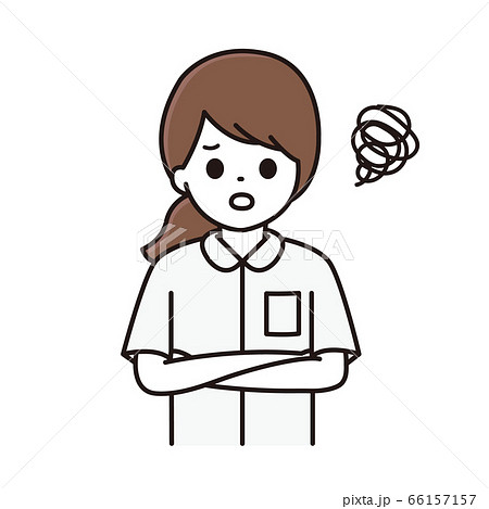 腕を組む看護師のイラスト素材