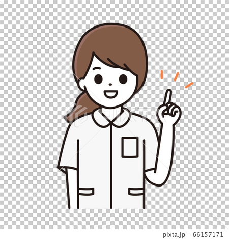 指差しをする看護師 指差しをする看護師 66157171