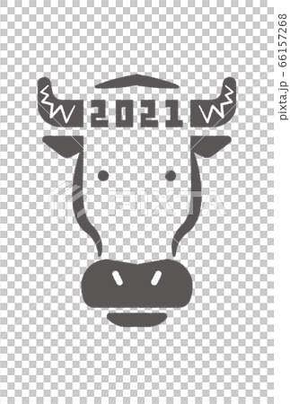 年賀2021　丑年のイラスト　素材 66157268