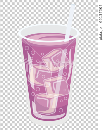 紫のグレープソーダのイラスト素材