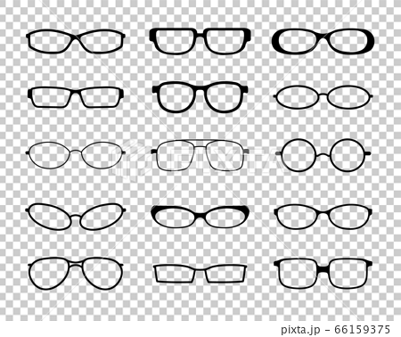 眼鏡フレームシルエット / ベクターのイラスト素材 [66159375] - PIXTA