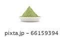 Powder green tea in small bowl white with clipping 66159394
