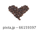Love coffee beans  isolated on white . 66159397