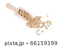 Soybean with wooden spoon isolated on a white. 66159399