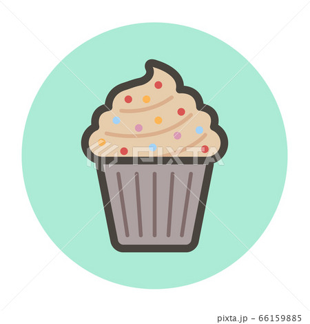 Cake-basket with cream. Vector flat style 66159885