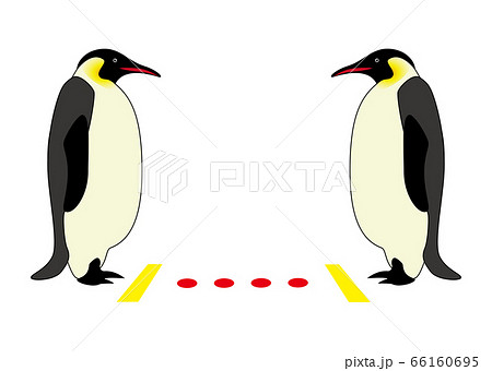 ペンギンでソーシャルディスタンスを表現したイラスト 66160695