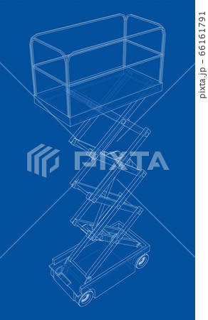Scissor lift concept outline. Vector Scissor lift concept outline. Vector 66161791