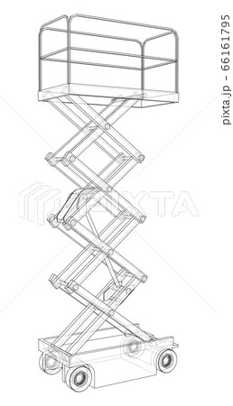 Scissor lift concept outline. Vector Scissor lift concept outline. Vector 66161795