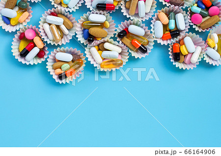 Colorful tablets with capsules and pills Colorful tablets with capsules and pills 66164906