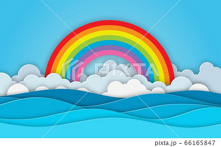 Sea view on clear sky. Sea view on clear sky. 66165847