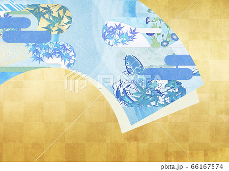 和風背景素材 夏イメージ 清涼感のある和柄 扇のイラスト素材 和風背景素材 夏イメージ 清涼感のある和柄 扇のイラスト素材