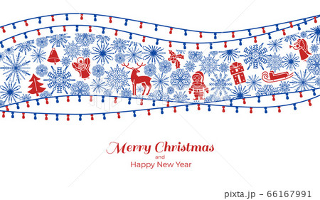 Merry Xmas and Happy New Year concept banner, simple style 66167991