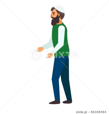 Refugee man hopeless icon, flat style Refugee man hopeless icon, flat style 66168464