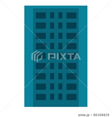 City apartment building icon, flat style 66168829