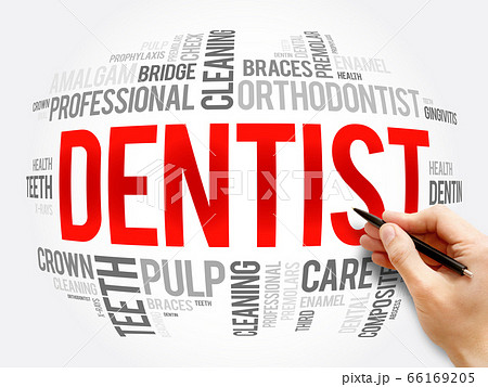 Dentist word cloud collage, health concept 66169205