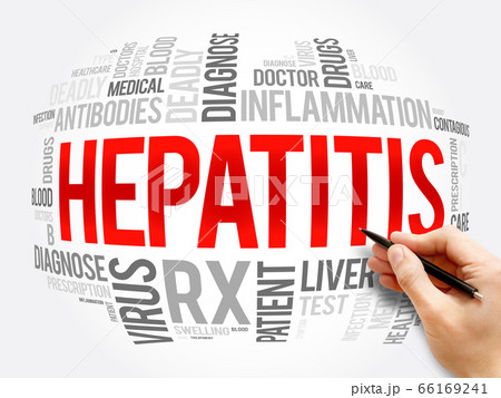 Hepatitis word cloud collage, health concept 66169241