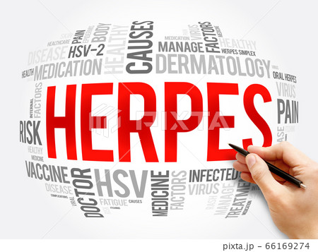 Herpes word cloud collage, health concept Herpes word cloud collage, health concept 66169274