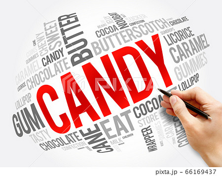 Candy word cloud collage, food concept Candy word cloud collage, food concept 66169437