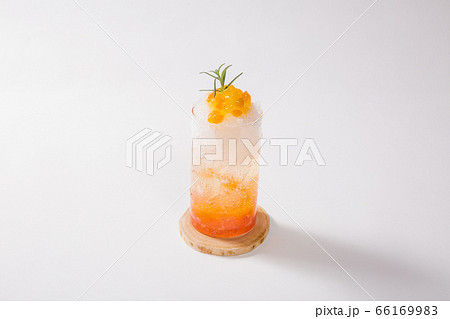 オレンジ ジュース デザートの写真素材