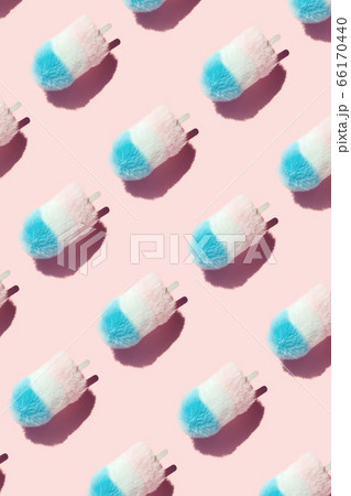 Pattern of fluffy zine type ice cream on pink flat Pattern of fluffy zine type ice cream on pink flat 66170440