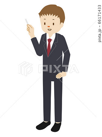授業をする塾の先生 男性 のイラストのイラスト素材