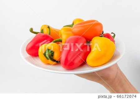 ミニパプリカ 小さな 野菜の写真素材