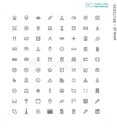 Line art simple icon set for web and applications Line art simple icon set for web and applications 66172830