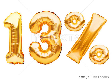 Number 13 thirteen and percent sign made of golden helium inflatable balloons isolated on white. Gold foil numbers for web and advertising banners, posters, flyers. Discounts, sale, Black Friday Number 13 thirteen and percent sign made of golden helium inflatable balloons isolated on white. Gold foil numbers for web and advertising banners, posters, flyers. Discounts, sale, Black Friday 66172865