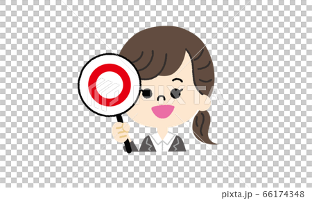 穿西裝帶有圓圈標記(沒有主線)的女人的插圖 穿西裝帶有圓圈標記(沒有主線)的女人的插圖 66174348