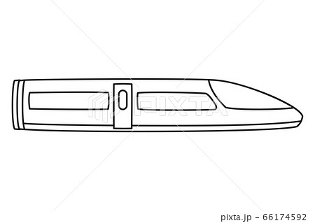 Line art black and white modern train 66174592