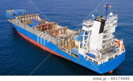 Large Container ship at Sea, Aerial image. Large Container ship at Sea, Aerial image. 66174680