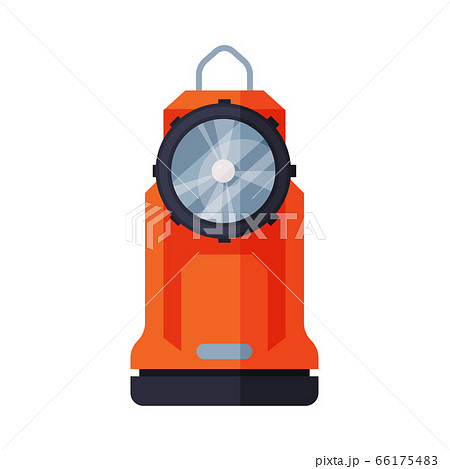 Red Flashlight Firefighting Equipment Flat Style Vector Illustration on White Background Red Flashlight Firefighting Equipment Flat Style Vector Illustration on White Background 66175483