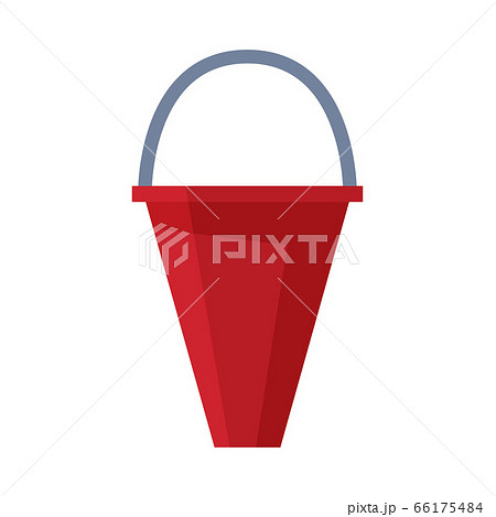 Red Bucket Firefighting Equipment Flat Style Vector Illustration on White Background Red Bucket Firefighting Equipment Flat Style Vector Illustration on White Background 66175484