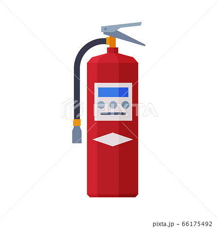 Red Fire Extinguisher, Firefighting Equipment Flat Style Vector Illustration on White Background 66175492