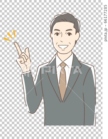 A man smiling and pointing A man smiling and pointing 66177285