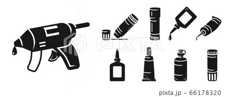 Glue icon set, simple style 66178320