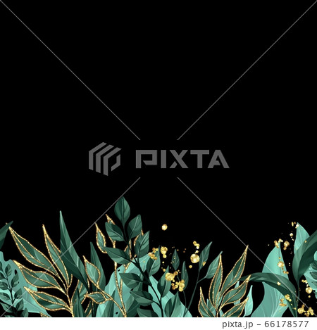 Frame with green leaves Frame with green leaves 66178577