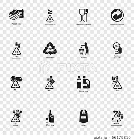 Recycles icon set, simple style Recycles icon set, simple style 66179810
