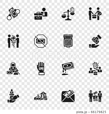 Bribery icon set, simple style Bribery icon set, simple style 66179825