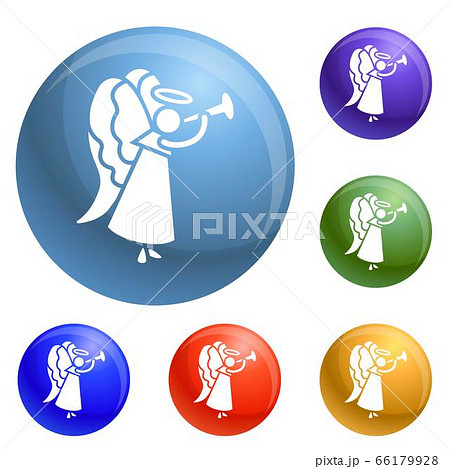 Christmas angel icons set vector 66179928