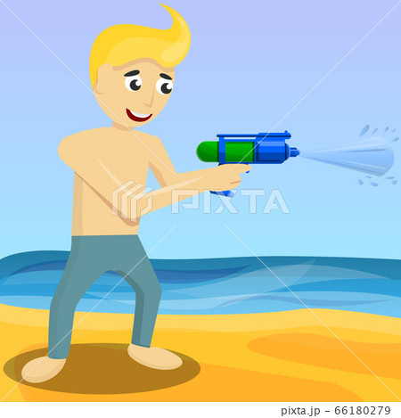 Squirt Gun Concept Background Cartoon Styleのイラスト素材